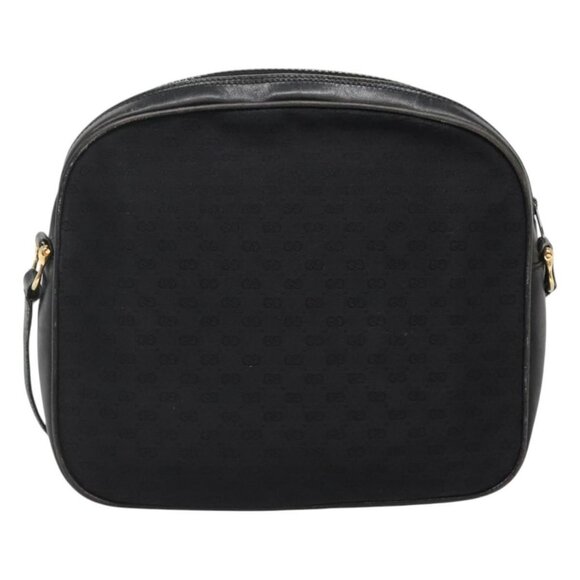 GUCCI Micro GG Canvas Web Sherry Line Shoulder Bag Black Gold Red Auth - Picture 3 of 16